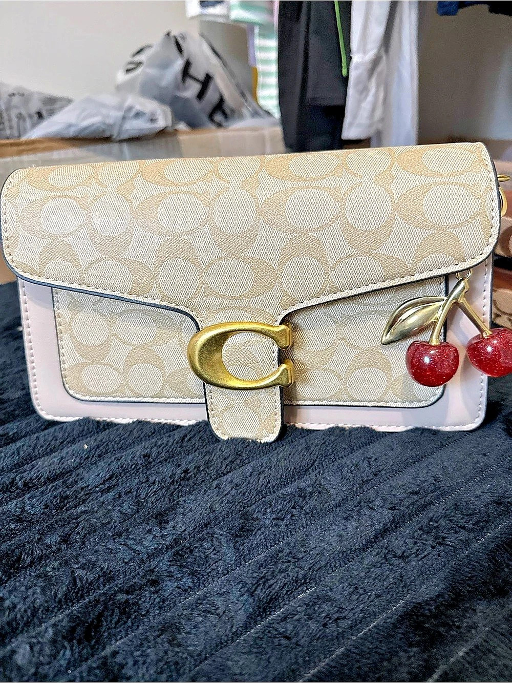 Coach Tabby Shoulder Bag in Beige & Pink